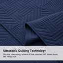 Lavsiry Navy Quilt Full/Queen Size with Pillow Shams, Summer Soft Geometric Pattern Bedspread, 3 Pieces Lightweight Coverlet Bedding Set for All Seasons