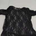 Avidlove Mesh Top for Women Short Sleeve Crew Neck Fitted Top Solid & Floral Lace Tee Shirts (Large, Black)