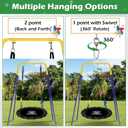 HeyZoo Saucer Swing, 48 Inch Larger Swing Sets for Backyard and Outdoor Playground, 900lbs Weight Capacity, with 360 Degree Swivel, Gifts for Kids and Family, Black