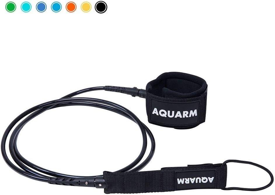 Surfboard Leash 6/7/8/9 Feet, Straight Leg Rope Premium SUP Leashes for Shortboard, Longboard, Paddleboard, Surf Boards, Surf Leash with Double Stainless Steel Swivels (Black)