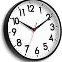 AKCISOT 16 Inch Wall Clock Large Silent Non-Ticking Wall Clocks Battery Operated - Analog Classic Clock Decorative for Living Room, Office, Home, School(Black)