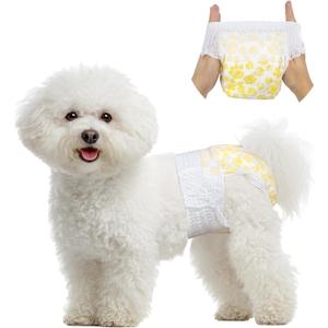 Pet Soft Disposable Dog Diapers Female, Pull Up Doggie Diapers for Female Dogs, 360Stretchy Waist Puppy Diapers, Super Absorbent Doggy Diaper Leak Proof Design for Dogs in Heat (Small, Count, 20.0)