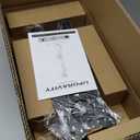 UPGRAVITY Dual Monitor Stand with Built-in Power Outlet, Vertical Stack Freestanding Monitor Mount for 13-32 inch Flat Curved Computer Screen, Metal Base, Height Adjustable, Max VESA 100x100mm