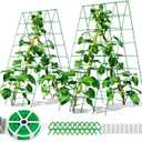 Cucumber Trellis for Raised Bed, 2 Pack 48"x34" 5MM Metal Trellis for Climbing Plants Outdoor, Foldable Tomato Trellis for Pea,Grape,Bean