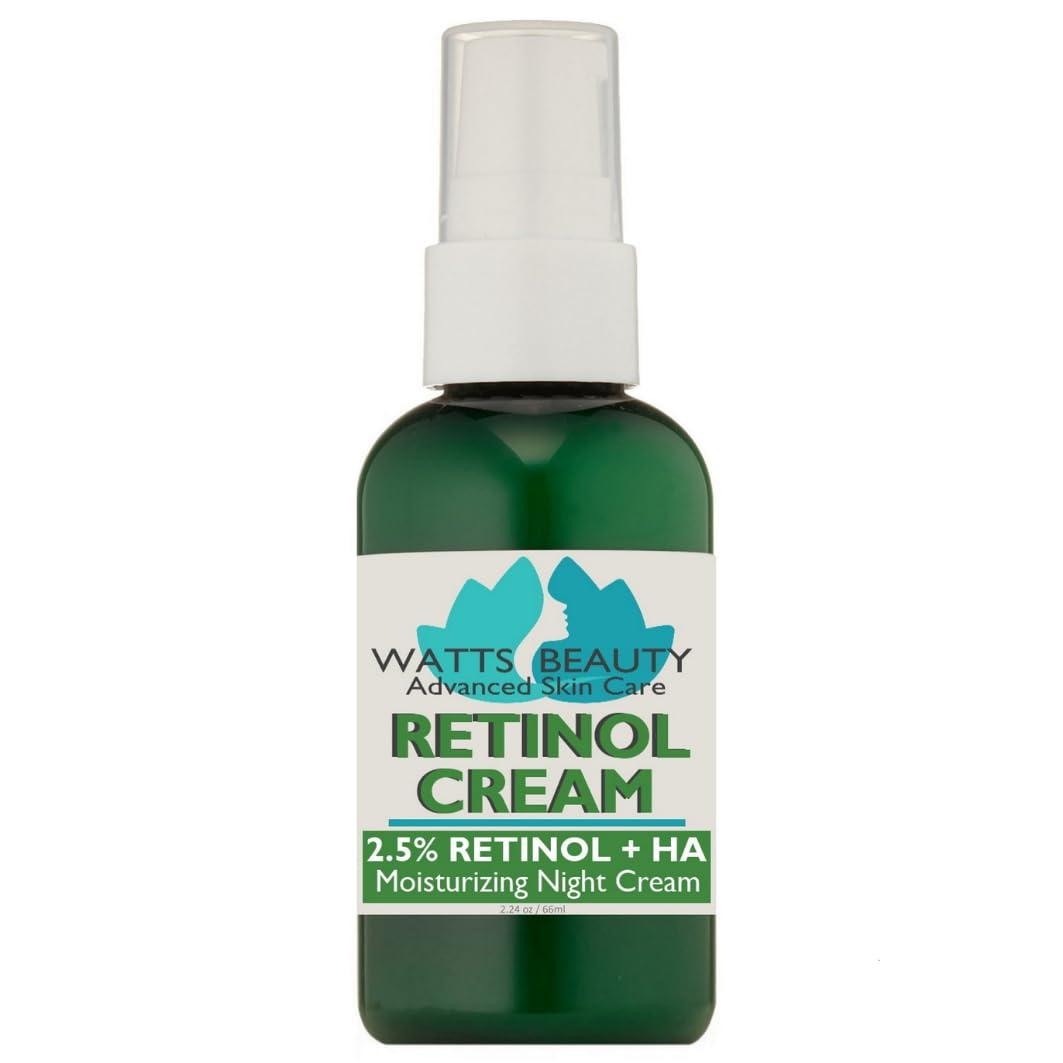 2.5% Retinol Cream for Face and Body - Lightweight, pore-friendly cream containing anti-aging retinol, hyaluronic acid, vitamin E, vitamin B5, and jojoba oil for all skin types - 2.24 oz