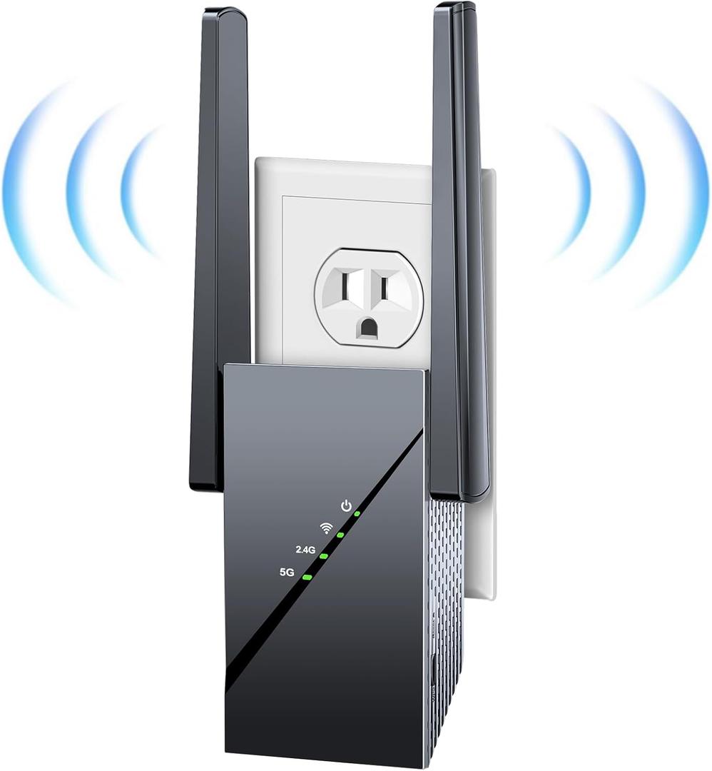 2025 WiFi 6 Range Extender,3Gbps Home Signal Booster, 12X Faster Dual Band 5GHz/2.4GHz, Covers Up to 18000 Sq.ft and 99 Devices, Internet Wireless Repeater with Ethernet Port, 1-Tap Setup