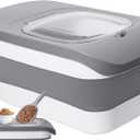 10-13 Lbs Dog Food Stroage Container, Collapsible Dog Food Containers with Airtight Lid, Pet Food Scoop and Silicone Dog Bowl, Pet Food Storage Container Dry Food for Dog, Cat and Other Pets (Grey)