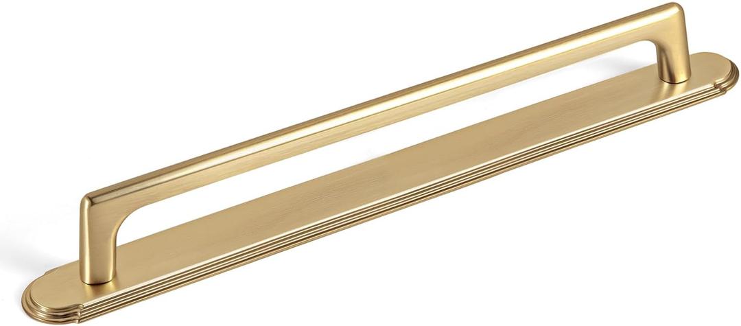 Goo-Ki Champgne Bronze Cabinet Pulls with Backplate, 7.6''(192MM) Hole Centers Zinc Alloy Cabinet Handle, 2 Pack