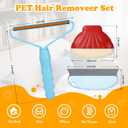 3 x Pet Hair Removal Tool: 3 Pack Cat Dog Hair Removal, Reusable Lint Shaver Cleaner Portable Fur Remover Tool Carpet Scraper, Washable Lint Roller, Brush for Clothes, Car Mats, Couch, Pet Bed, Furniture
