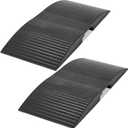 2 Pack 15 x 35.4 x 2.8 Inch Rubber Curb Ramp Bridge Threshold Ramps for Doorways, Get in and Out of Houses, Wheelchairs/Walkers, Non Slip Indoor Outdoor Patio Transition Ramp