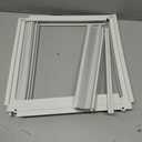 Window AC Side Panel with Frame Set,Air Conditioner Accordion Filler Curtain Replacement for Window AC Units,Fits Most 5,000 BTU Units,White,2 Pack