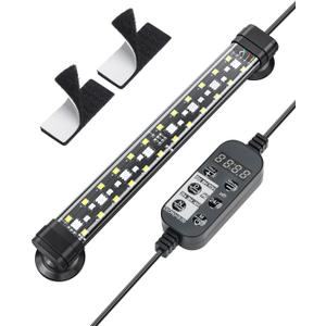 Pawfly 5 W Aquarium LED Light 8 Inch 24/7 Fish Tank Light with Full Spectrum Brilliant White Blue Red Green Lights MultiColored LEDs with D/N Mode Single Color Effects Timer and Adjustable Brightness