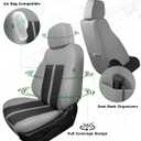 for Chevy Silverado & GMC Sierra Leather Seat Covers, Crew Cab 1500 2019-2026, 2500HD 3500HD 2020-2026, Custom Fit Pickup Seat Cover Full Set, Gray Black (with Rear Armrest/Seatback Storage)