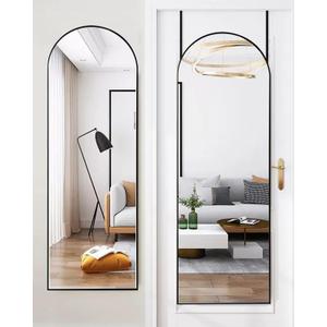 50"x16" Black Modern Full Length Mirror - Door Hanging Mirror for Bathroom, Bedroom, Living Room & Locker Room
