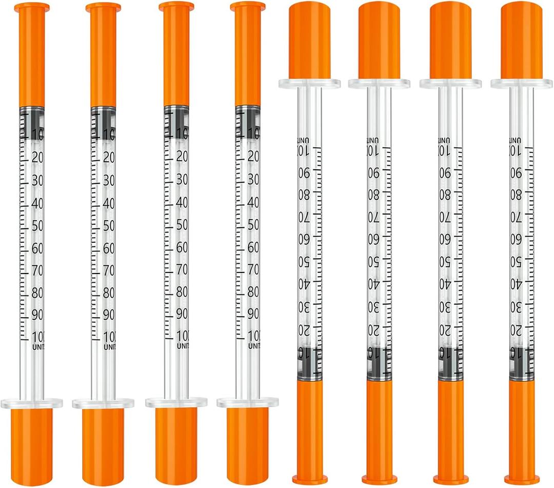 Jeringas, 1mL 31G 1/2" (12.7mm) jeringas con agujas para inyectar, Empaque Individual | Individually Wrapped, 100 Pack