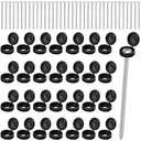 50 Set 3 Inch Shutter Screws and Plastic Screw Caps,M5*80 Heavy Duty Exterior Shutter Screws with Black Hinged Fold Over Caps Washer Flip Tops for Furniture Windows Construction