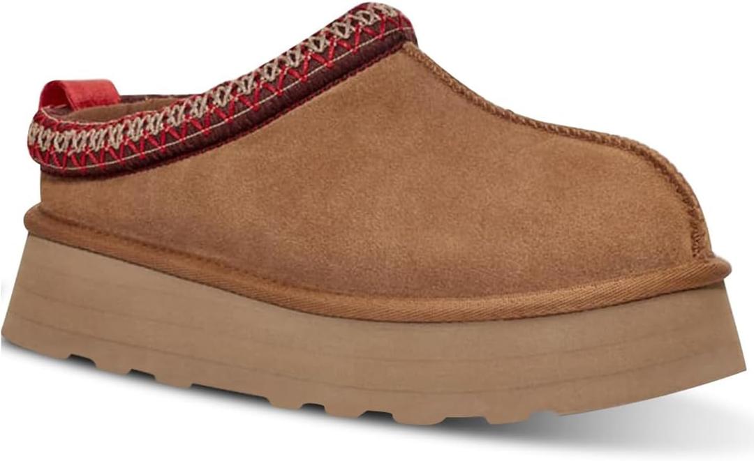 Tanamo Platform Slippers Women Ultra Mini Boots Ladie Shoes Outdoor Indoor Short Ankle Fur Fleece Fuzzy Cozy Fluffy Lining Comfortable Memory Foam (8.5, Chestnut)