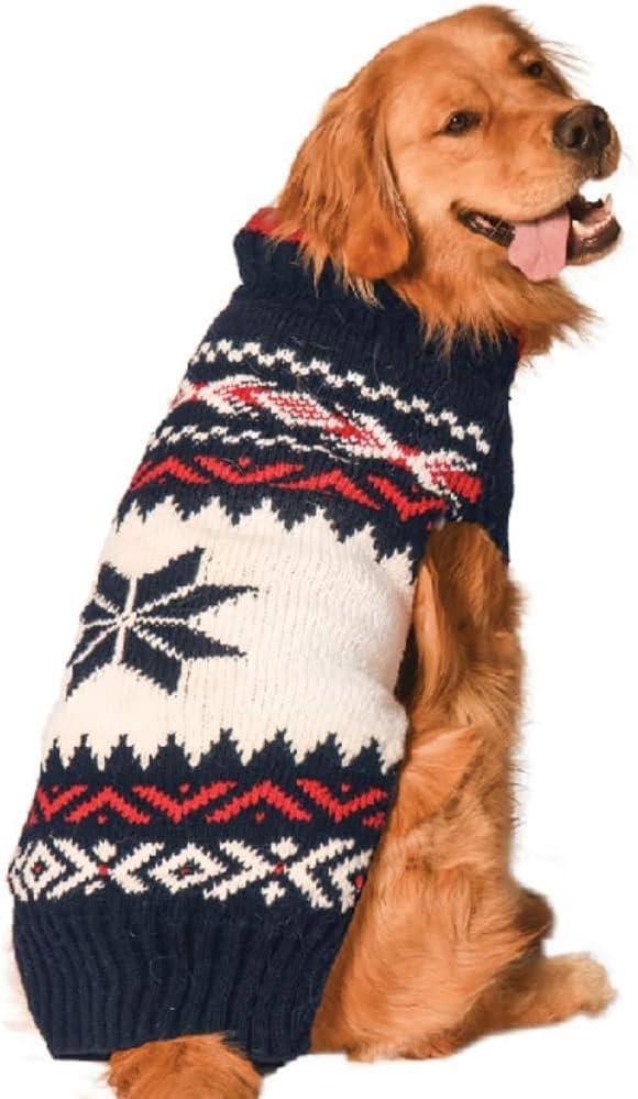 Chilly Dog Navy Vail Dog Sweater (Large) (Blue)