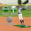 Softball Pitching Mat Antifade Antislip Turf Training Aid 2' X 3' Portable Baseball Training Mat with 5mm Foam Pitching Rubber Mound for Pitchers Indoor Outdoor Pitching Practice