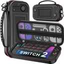 Kawaye Switch 2 Case for Switch Game Compatible with Nintendo Switch 2 (2025) and Switch/OLED Console, Switch Carrying Case Hard Shell Protective for Nintendo Switch 2 Accessories (Black)