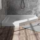 Goodyo 36 in. D x 36 in. W x 3.5 in. H Corner Drain Neo-Angle Shower Base in White