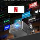 Magcubic 4K Smart Projector with WiFi and Bluetooth, 800 ANSI, TV Stick Built-in, Auto Focus & Keystone, Voice Control, 180 Rotatable Portable Movie Proyector for Home Theater Outdoor Bedroom