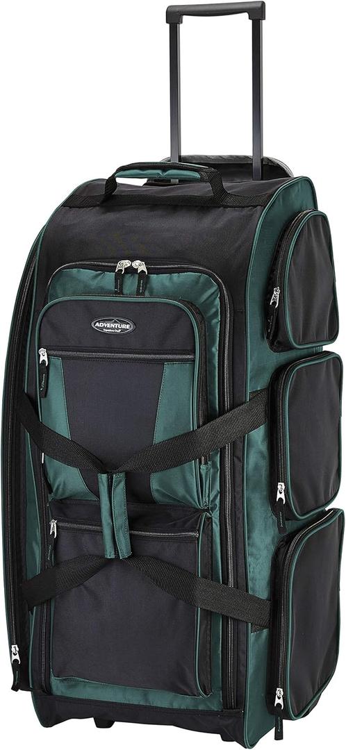 Travelers Club Xpedition 30 Inch Multi-Pocket Upright Rolling Duffel Bag (Teal)