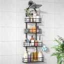 Shower Caddy Hanging Rustproof, 4 Tier Adjustable Hanging Shower Caddy Over Showerhead, No Drilling Handing Shower Racks for Bathroom Shampoo Soap Storage