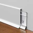 5 Pack Baseboard Trim, 2.3 Inch x 20.5 Feet White Baseboard Metal Wall Cove Base Board Molding Trim,Metal Skirting Board Cover, Floor Molding Trim