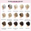 REECHO Ponytail Extension, 9" Claw Clip in Short Curly Wavy Pony Hair Extension Jaw Clip on Pony Tail HP001 Hairpiece for Women - Dark Ash Blonde with Golden Ends