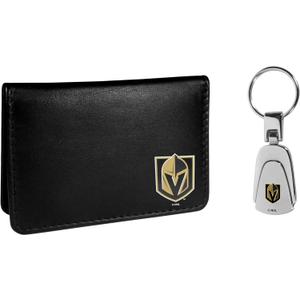 Siskiyou Sports NHL Vegas Golden Knights Weekend Bi-fold Wallet & Steel Key Chain, Black, One Size