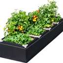 HIRALIY Fabric Raised Beds,Elevated Raised Garden Grows Beds for Outdoor Gardening,Portable Garden Planters,Planter Box for Growing Flowers and Vegetables 6.2 x 1.62 x 1 Ft (Black)