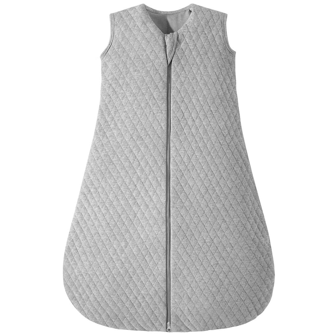 Yoofoss Baby Sleep Sack 6-12 Months TOG 2.5 Winter Baby Wearable Blanket, 100% Organic Cotton Infant Toddler Sleeping Sack 2-Way Zipper Warm Quilted Sleep Sack (Medium, Grey)