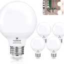 hansang G25 LED Light Bulbs Uniform Lighting Vanity Light Globe Bulbs, 4000K Natural Daylight High CRI Bathroom Mirror Light Bulbs E26 Base for Bathroom Bedroom Makeup Mirror Not-Dimmable 4 Pack