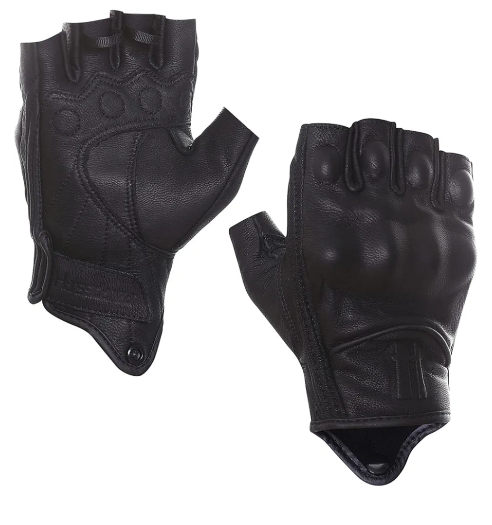 Harssidanzar Women Fingerless Motorcycle Gloves,Hard Knuckle Protection Riding Driving Biker Racing Motorbike Glove KL022US XL