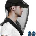 Mosquito Head Net for Insects, 2 Pack, Premium Bug Net for Head, Fly & Bug Protection | Ultra Large & Long, Finest Holes for Camping, Hiking, Fishing, Gardening, Fits All Hats for Men & Women