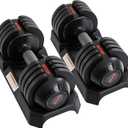 ALTLER Adjustable Dumbbell Set,52LB Pair with Tray for Workout Strength Training Fitness, Adjustable Weight Dial Dumbbell with Anti-Slip Handle and Weight Plate for Home Exercise