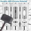 White 3-Chamber Wall Mounted Dispenser for Shower, Bathroom, Kitchen or Hotel - No Drilling Required, Holds Shampoo, Conditioner and Body Wash
