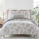 Levtex Home - Ophelia Blush Comforter Set - King Comforter + Two King Pillow Cases - Floral - Taupe Grey Cream Blush - Comforter (106 x 94in.) and Pillow Case (36 x 20in.)