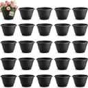 RooTrimmer 25 Pack 10 Inch Plant Pots with Drainage Holes,Black Plastic Flower Pots for Indoor & Outdoor Plants,Durable Lightweight Planters for Flowers,Herbs & Gardening
