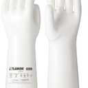 LANON 15" Liquid Silicone Heat Resistant Oven Gloves, Food Grade, CoralAir Liner, Waterproof, Extra Long, Medium (Blue, L)