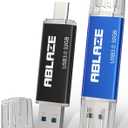 ABLAZE USB C Flash Drive 32GB 2 Pack, Dual USB 3.0+Type C Flash Drive Compatible with iPhone 16/15, Android Smartphone, Computer,Tablet Mac Laptop (2 Pack)