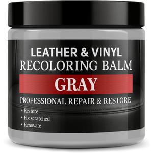 Leather Color Restorer, Leather Recoloring Balm, Scratch Remover, Leather Dye, Leather Paint, Leather Repair Kit for Furniture Couches Car Seats Shoes Bags, Gray