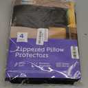Ultra Soft Pillow Protectors with Zipper Queen Size - Set of 4 Breathable Pillow Covers - 100% Protection Against Stains, Dust & Dirt - Machine Washable (Black)
