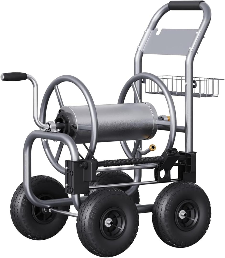 Giraffe Tools Garden Hose Reel Cart with Wheels,250FT 5/8" Hose Capacity,  Extra Large