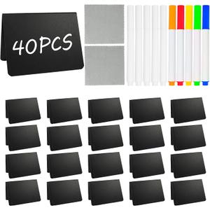 40 Pack Food Labels for Party Buffet - Mini Chalkboard Signs - Food Tags for Party Buffet - Catering Supplies Buffet Display, 3x4 Inches, Easy to Write and Wipe