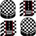 80 Pcs Racing Party Plates and Napkins for 40 Guests - Disposable 7" Racing Plates & Napkins Set, Race Car Themed Tableware for Birthday, Baby Shower,Boys’ Racing Parties,Motorsport Celebrations