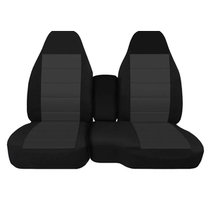 Front 60/40 Split Bench Seat Covers with Console Armrest Truck Seat Cover, Compatible with Chevy Colorado GMC Canyon 2004 2005 2006 2007 2008 2009 2010 2011 2012-Black