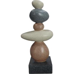 13'' Abstract Rock Decorative Sculpture Ornament, Sandstone Statue Decor for Living Room, Modern Resin Stone Sculpture,Coffee Table Decoration,Gifts for Good Luck, Health, Strength (Marble Color)