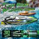 DEERC Fast RC Boat for Kids, 20+MPH, Capsize Recovery,24+ Mins, 9.84 x 3.58 x 2.76 inches